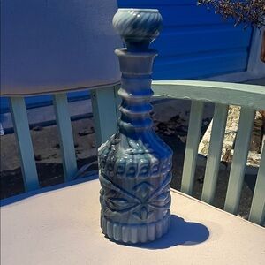 Vintage Blue Glass Decanter